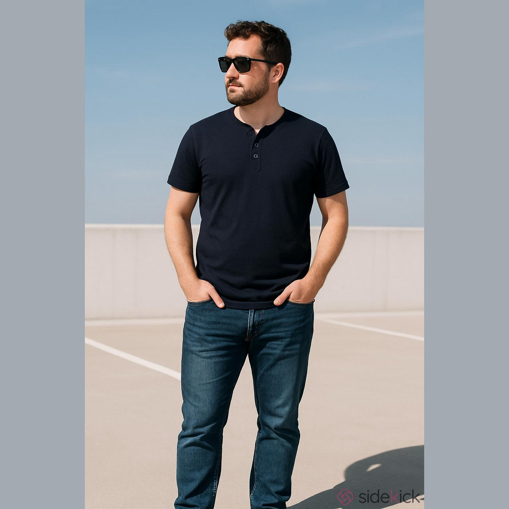 X-RAY Jeans Premium Cotton Ultimate Stretch Buttoned Top Dark Blue Men Size XL